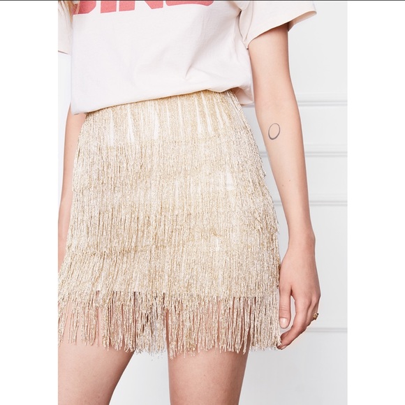 SOLD NWOT Flawless $199 Anine Bing Gold Fringe - Picture 3 of 6